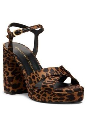 Stuart Weitzman Dayna Leopard Print Platform Sandals